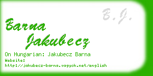 barna jakubecz business card